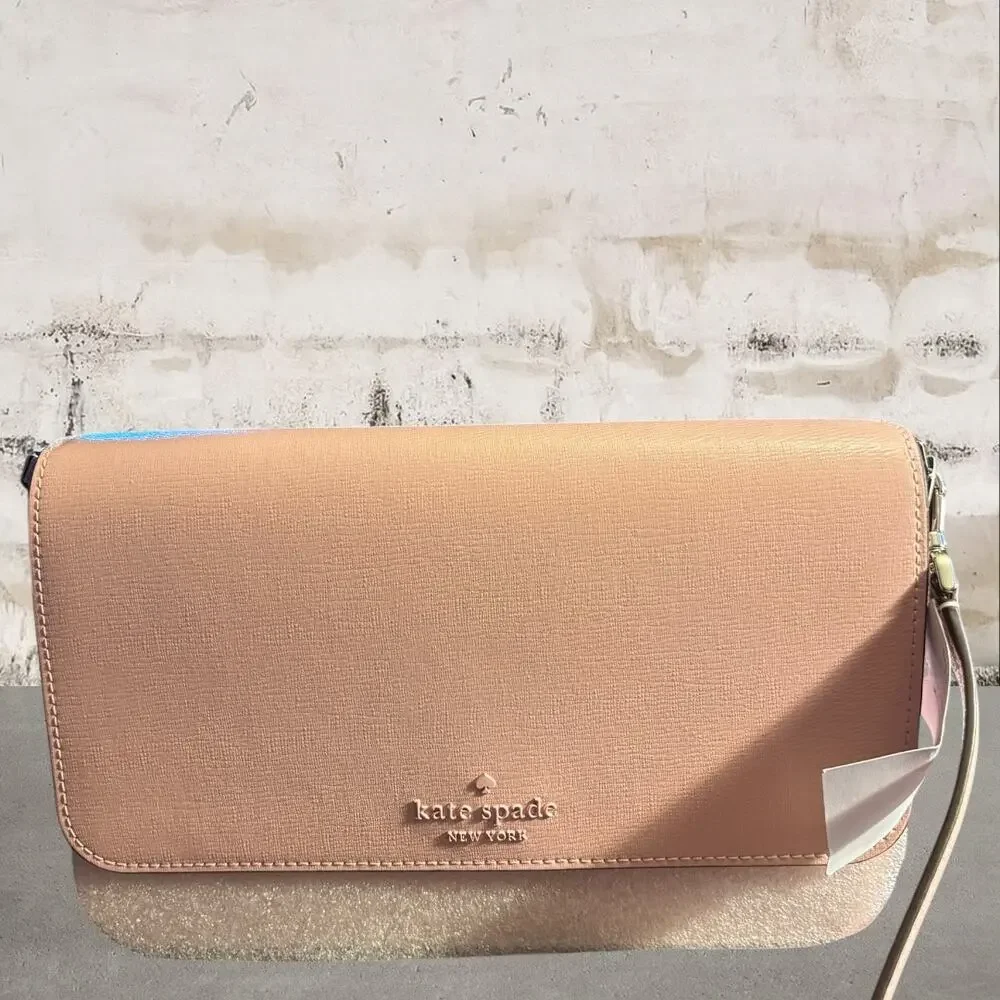 Kate Spade $438 Madison Crossbody in Tutu Pink with Card Case NWT